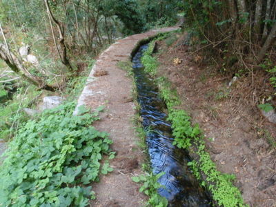 water supply to mountain village.